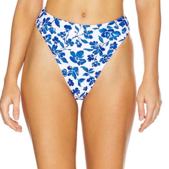 Tularosa Mar Blue White Bikini bottoms Swimwear separate Revolve NWT M - Picture 1 of 8